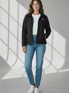 The North Face Black Utility Softshell Jacket with Pink Breast Cancer Awareness
